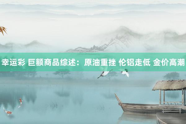 幸运彩 巨额商品综述：原油重挫 伦铝走低 金价高潮