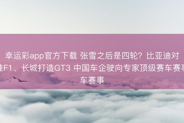幸运彩app官方下载 张雪之后是四轮？比亚迪对准F1、长城打造GT3 中国车企驶向专家顶级赛车赛事